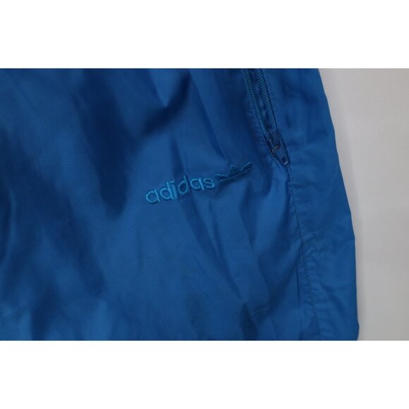 Vintage 80s 90s Adidas Mens Medium Spell Out Windbreaker Joggers Pants Blue - Picture 7 of 14